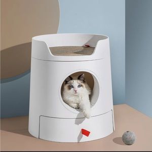 MichuPet White enclosed cat litter